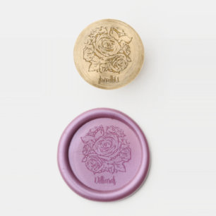 Custom Name Rose Bouquet Solid Brass Wax Stamper