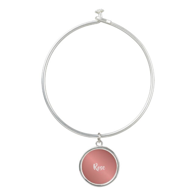 Custom name rose gold bangle bracelet (Front)