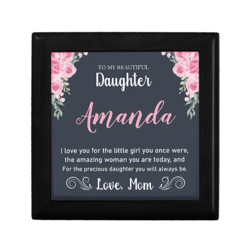 Custom Name Rose Message for Daughter from Mom Gift Box