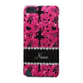 Custom name rose pink glitter ballerinas iPod touch (5th generation) cover (Back)