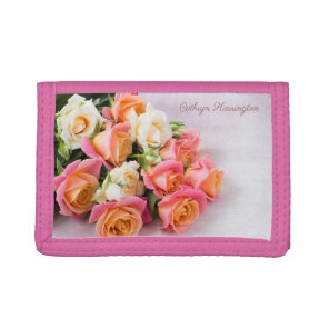 Custom name Roses Tri-fold Wallet