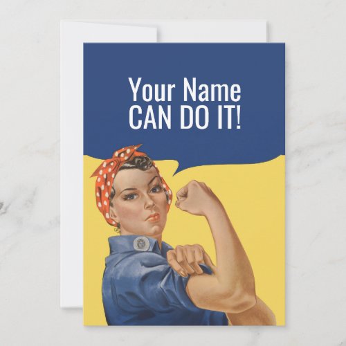 Custom Name Rosie The Riveter Encouragement Card