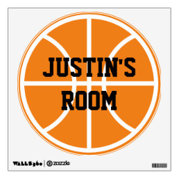 Custom name round basketball kid&#39;s bedroom wall decal