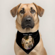 Custom Name Round Photo Black German Shepherd Dog