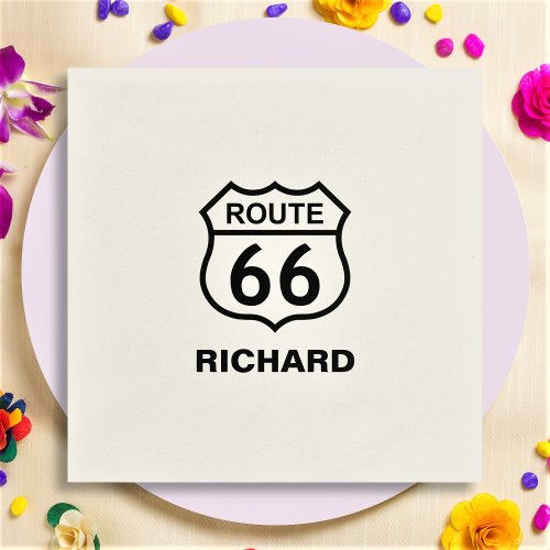 Custom Name Route 66 Sign Paper Party Napkins