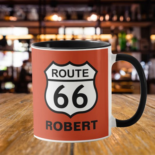 Custom Name Route 66 Sign Personalized Coffee Mug