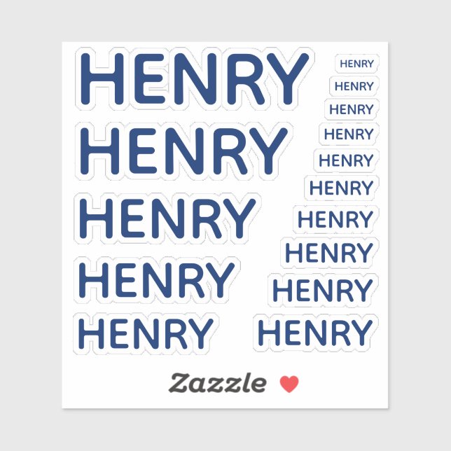 Custom Name Royal Blue 15 Sizes Simple Sticker (Sheet)