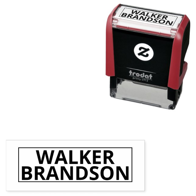 Custom Name Rubber Stamp With Border (Bold Font) (In Situ)