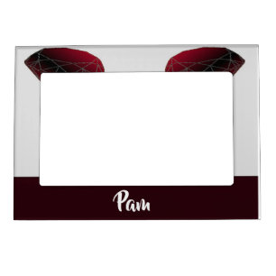 Custom name ruby red gemstones magnetic frame