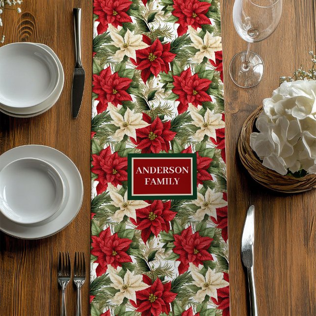 Custom Name Runner Chic Red Green Holiday Look (Custom Name Runner Chic Red Green Holiday Look)