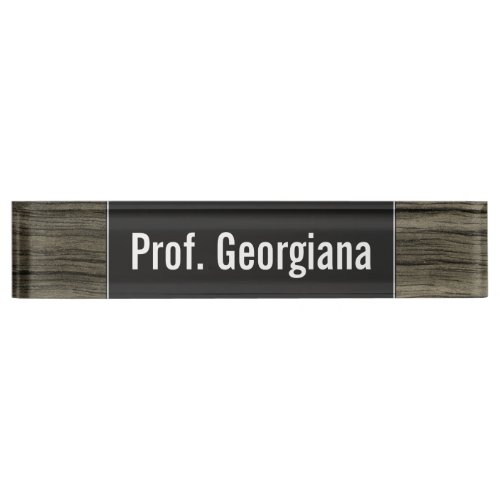 Custom Name  Rustic Faux Wood Look Pattern Nameplate