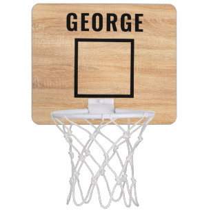 Custom Name Rustic Wooden Personalized Mini Basketball Hoop