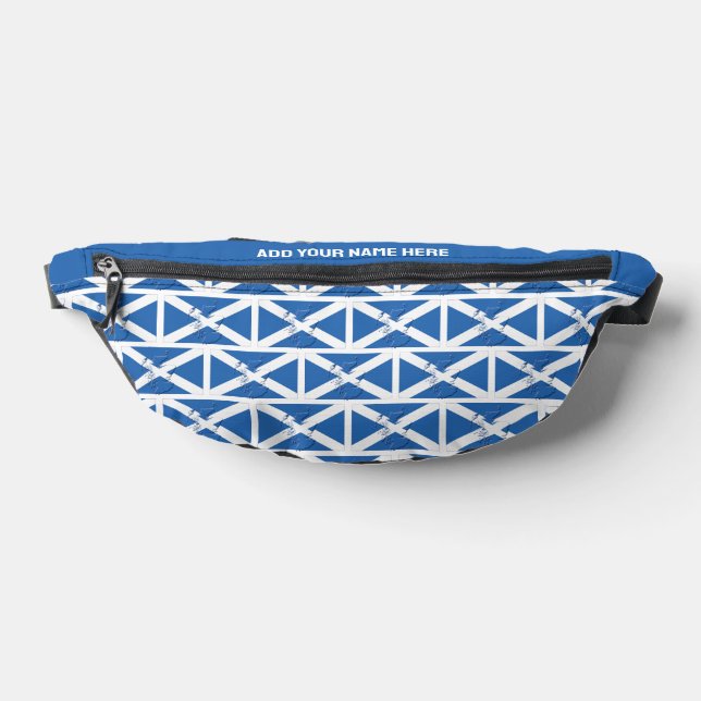 Custom Name SALTIRE FLAG OF SCOTLAND Fanny Pack (Lay Down)