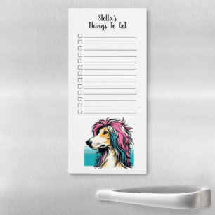 Custom Name Saluki Pop Art Magnetic Notepad