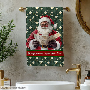 Custom Name Santa Claus Bath Towel Gift Set