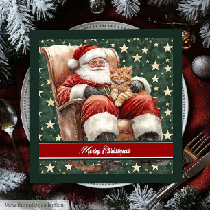 Custom Name Santa Claus Christmas Napkins