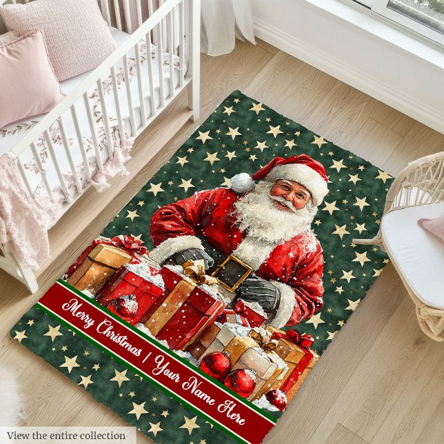 Custom Name Santa Claus Kids Christmas Rug (Custom Name Santa Claus Kids Christmas Rug)