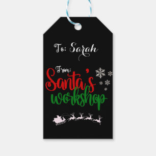 Custom name Santa's Workshop Gift Tag