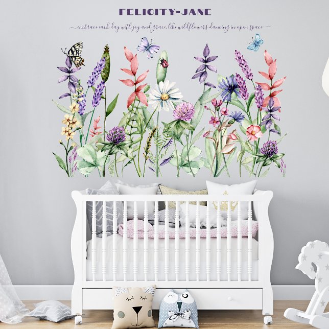 Custom Name Saying Quote Pretty Wildflower Wall Decal (Creator Uploaded)