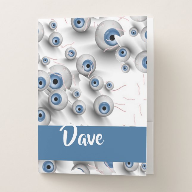 Custom name scary eyes pocket folder (Front)