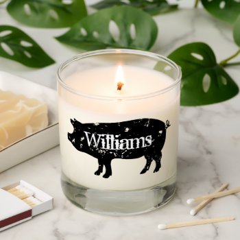 Custom Name Scented Candle With Pig Silhouette by cookinggifts at Zazzle