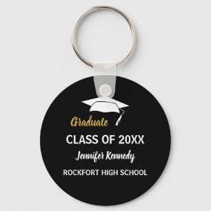 Custom name school graduate class of graduation keychain