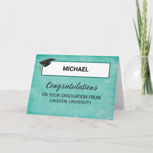 Custom Name School Graduate Congratulations Card