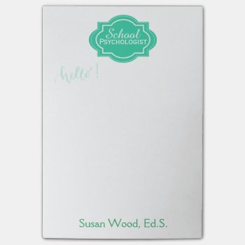 Custom Name School Psychologist Memo Note Pad by schoolpsychdesigns at Zazzle