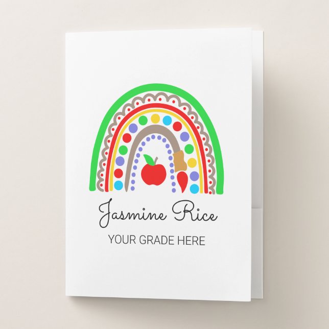 Custom Name School Supplies Back To School Office Pocket Folder (Front)