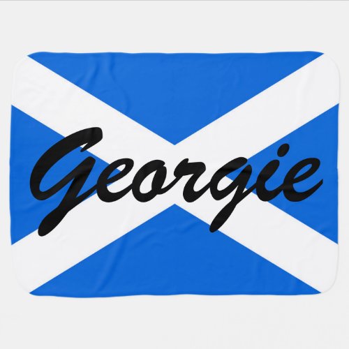 Custom name Scottish flag bbcn Baby Blanket