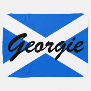 Custom name Scottish flag bbcnt Baby Blanket