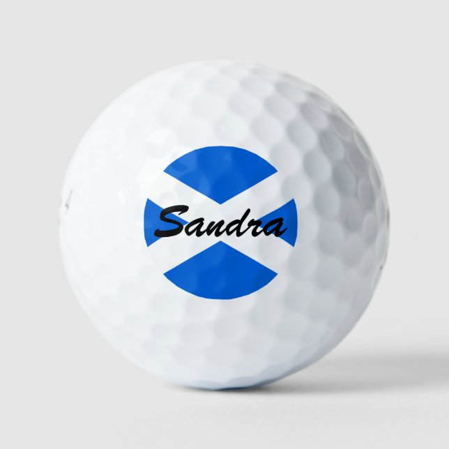 Custom Name Scottish Flag be6 gbt Golf Balls (Front)