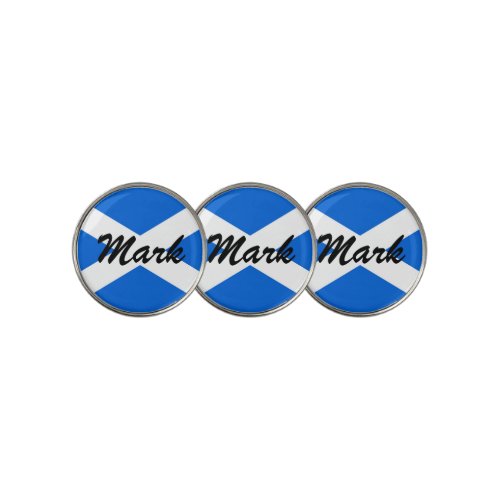 Custom Name Scottish Flag bmcn Golf Ball Marker