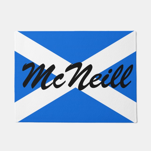 Custom Name Scottish Flag Door Mat arc3 (Front)