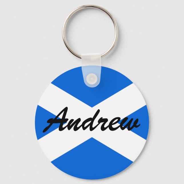 Custom Name Scottish Flag kccnt Keychain (Front)