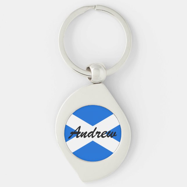 Custom Name Scottish Flag kccnt Keychain (Front)