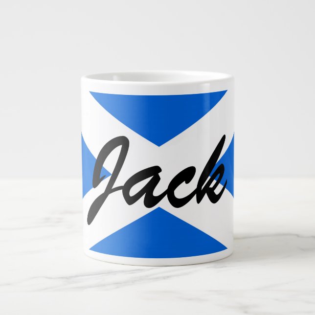 Custom Name Scottish Flag mugt Giant Coffee Mug (Front)