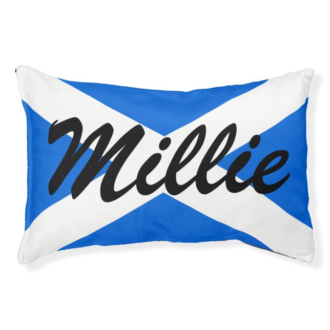 Custom Name Scottish Flag pbcnt Pet Bed (Front)
