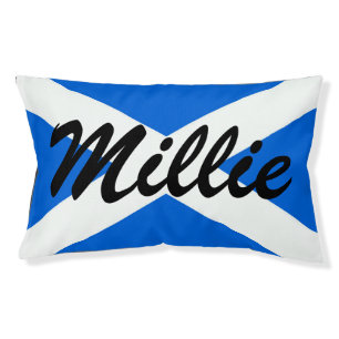 Custom Name Scottish Flag pbt Pet Bed