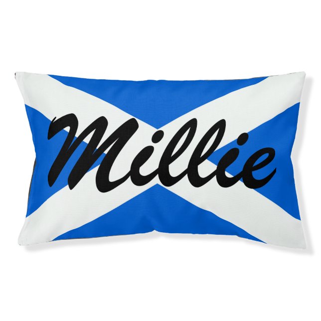 Custom Name Scottish Flag pbt Pet Bed (Front)