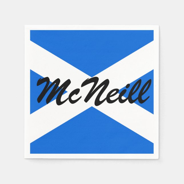Custom Name Scottish Flag pncnt Napkins (Front)