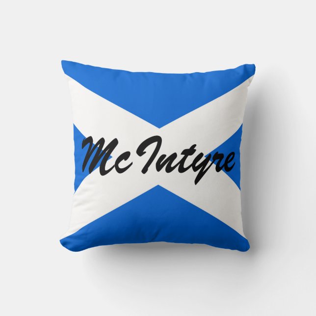 Custom Name Scottish Flag tpcnt Throw Pillow (Front)