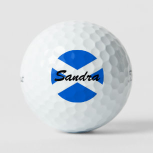 Custom Name Scottish Flag tpv1 gbcnt Golf Balls