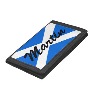 Custom Name Scottish Flag wacnt Tri-fold Wallet