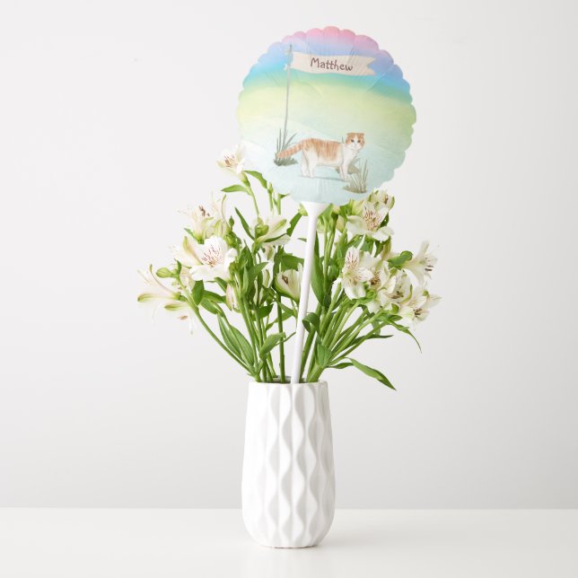 Custom Name Scottish Fold Cat Pet Balloon (Vase)