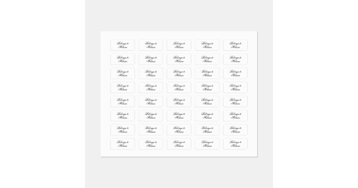 Custom Name Script Font Kids' Labels | Zazzle