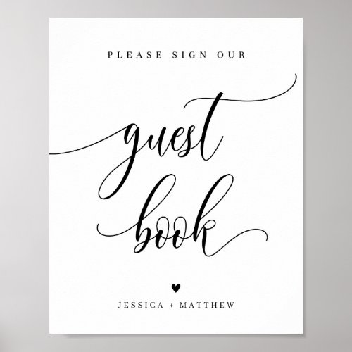 Custom Name Script Guest Book Sign 8x10 