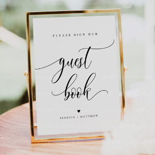 Custom Name Script Guest Book Sign 8x10"