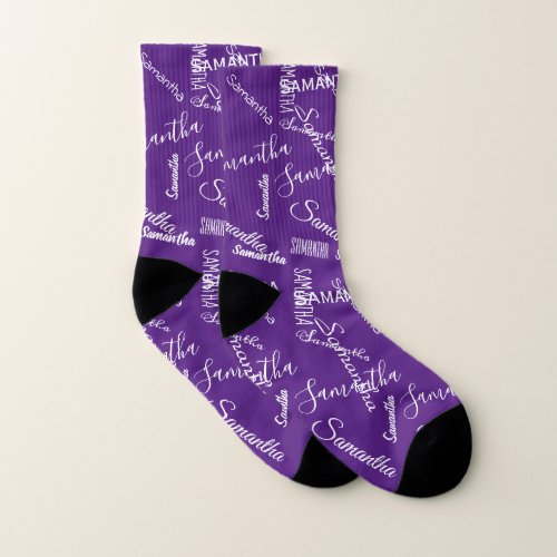 Custom Name Script Personalized Socks