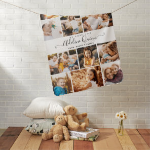 Custom Name Script We Love you Modern Photo Baby Blanket